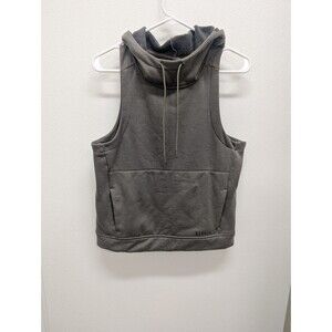 EUC Nobull Hoodie Mens S Green Sleeveless Microplush Fleece Performance Pullover